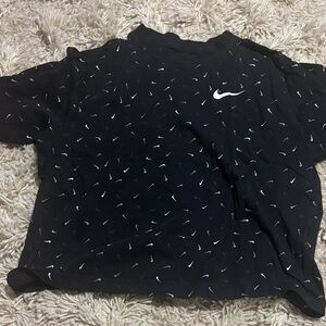 Nike Black Tee with White Mini Swooshes